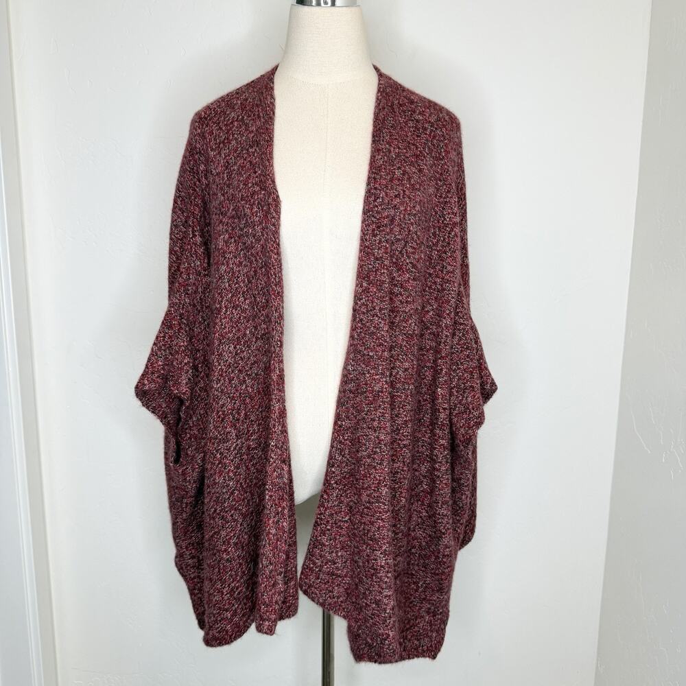 Kuna Baby Alpaca Cardigan Shrug Sweater Womens Small Medium Red Knit Oversized